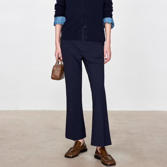 CHICJOC Navy High-Waist Tailored Cropped Pants — in Navy Size 40 - Picture 10 of 16